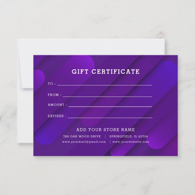 Certificado de regalo para empresas minimalistas c (Anverso)