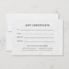 Certificado de regalo para empresas minimalistas c