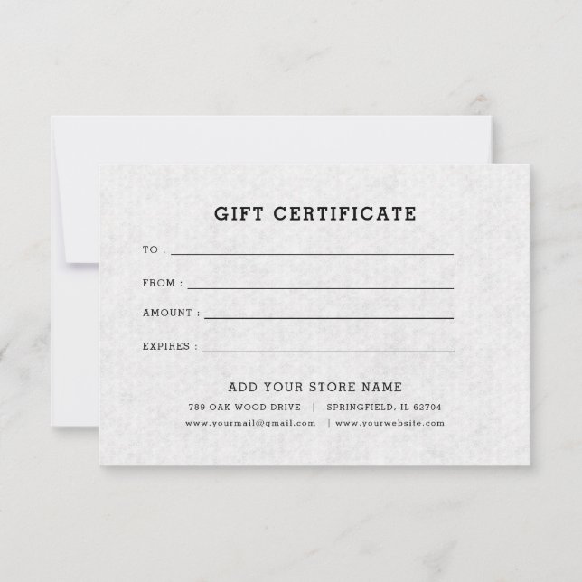 Certificado de regalo para empresas minimalistas c (Anverso)