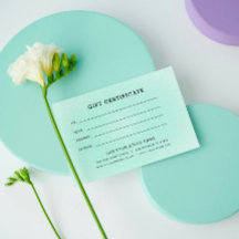 Certificado de regalo para empresas minimalistas c