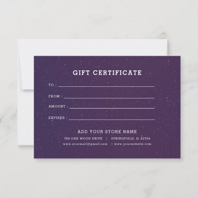 Certificado de regalo para empresas minimalistas c (Anverso)