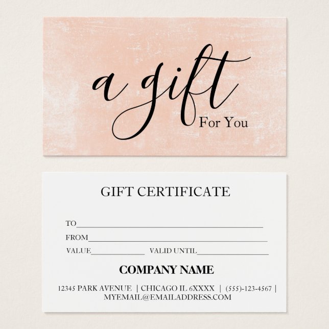 Certificado de regalo para empresas sencillo y mod (Anverso y reverso)