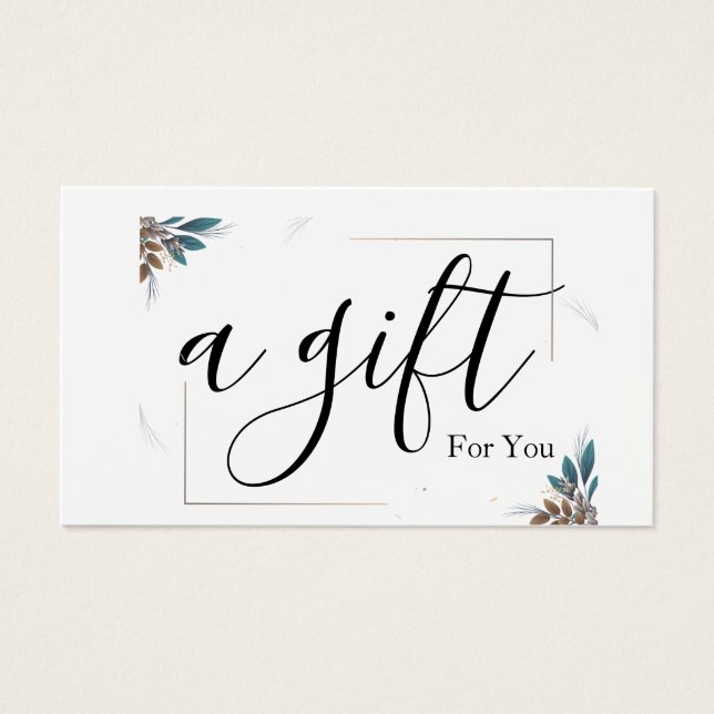 Certificado de regalo para empresas sencillo y mod (Frente)