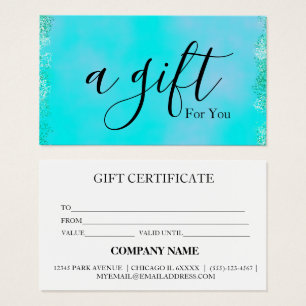 Certificado de regalo para empresas sencillo y mod