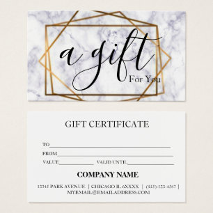 Certificado de regalo para empresas sencillo y mod