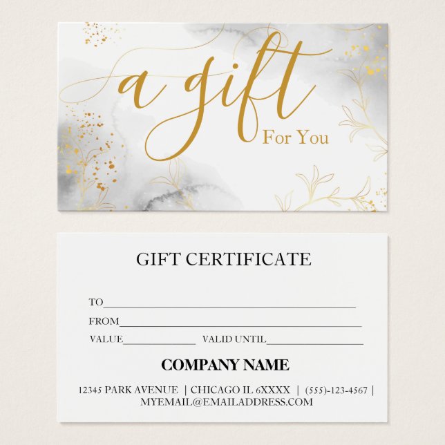 Certificado de regalo para empresas sencillo y mod (Anverso y reverso)