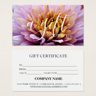 Certificado de regalo para empresas sencillo y mod