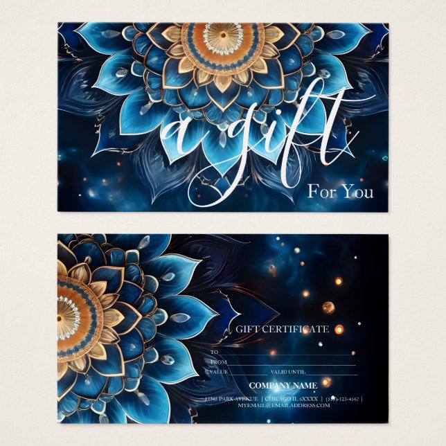 Certificado de regalo para empresas sencillo y mod (Anverso y reverso)