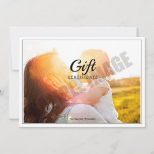 Certificado de regalo para fotógrafos