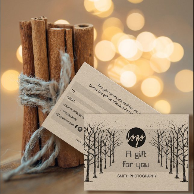Certificado de regalo para fotógrafos de cámara pr (Professional Camera Photographer Gift Certificate #zazzlemade #autumn #fall #foresttrees #autumngift)