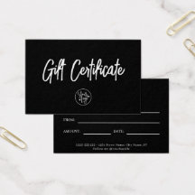 Certificado de regalo para logotipos de empresas e