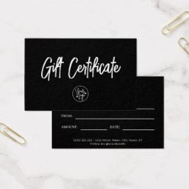 Certificado de regalo para logotipos de empresas e
