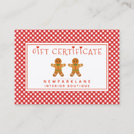 Certificado de regalo para los Navidades de Ginger