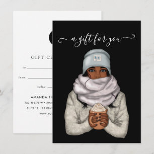 Certificado de regalo para Navidades afroamericano