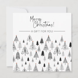 Certificado de regalo para Navidades blancos y neg