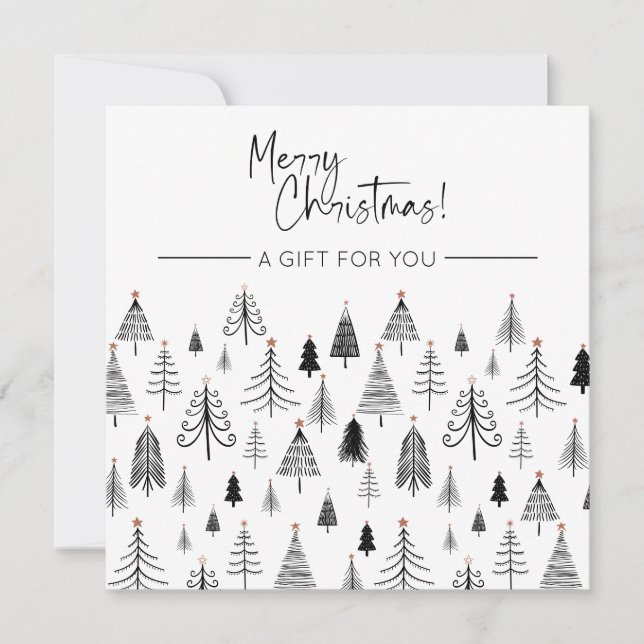 Certificado de regalo para Navidades blancos y neg (Anverso)