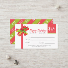 Certificado de regalo para Navidades cinta verde r