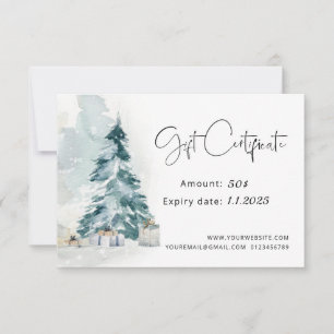 Certificado de regalo para Navidades de árbol de N