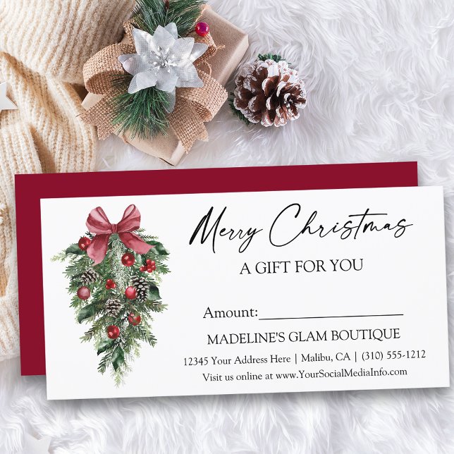 Certificado de regalo para Navidades de pinzas de  (Customize to add more text to back of card or to change color of back of card.)