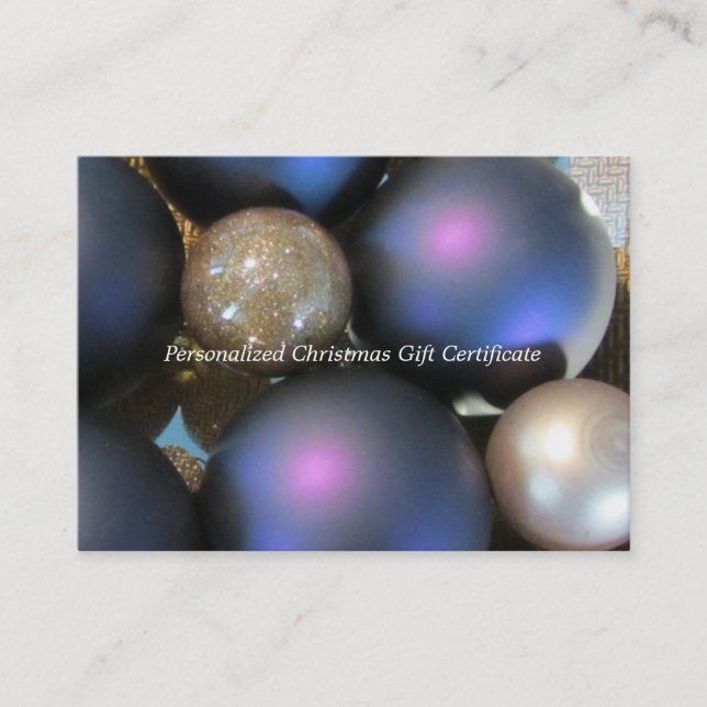 Certificado de regalo para Navidades en blanco (Anverso)