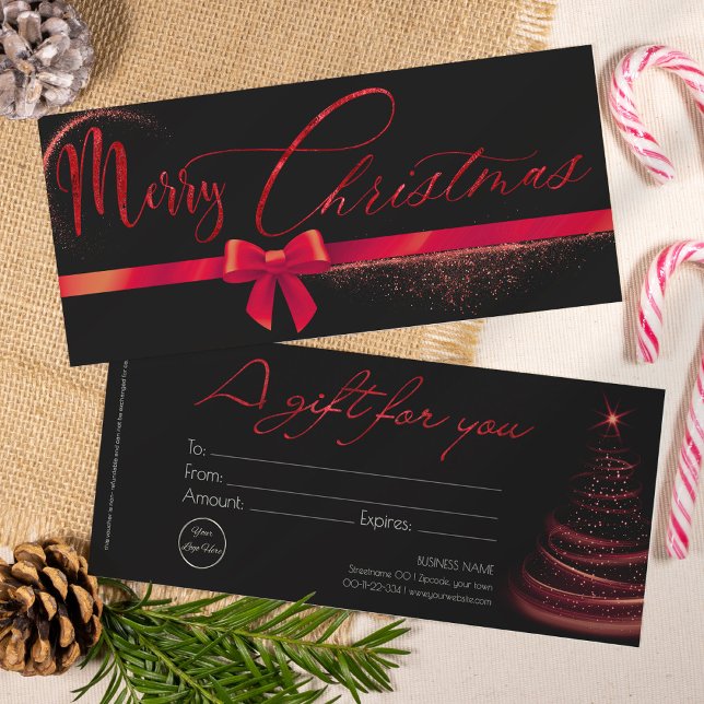 Certificado de regalo para navidades modernos negr (Subido por el creador)
