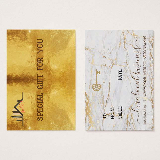 Certificado de regalo para pequeñas empresas perso (Anverso y reverso)