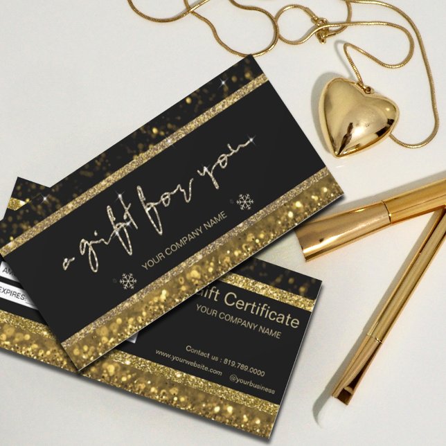 Certificado de regalo para Purpurinas de imitación (#zazzlemade #giftcard #glittergold #certificate)