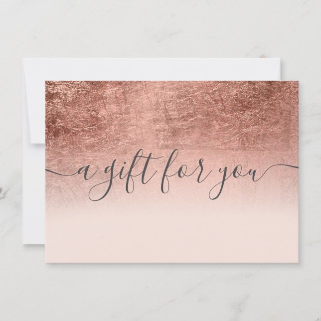 Certificado de regalo para rosa de Relieve metaliz (Anverso)