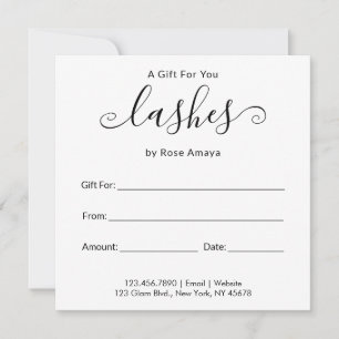 Certificado de regalo para salón de belleza de cal