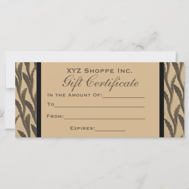 certificado de regalo para sucursales marrones (Anverso)