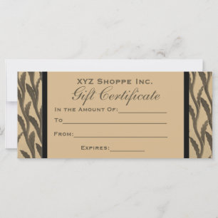 certificado de regalo para sucursales marrones