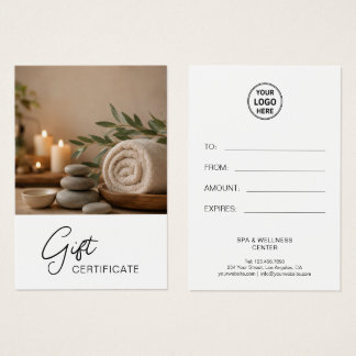 Certificado de regalo para terapeuta de masaje en