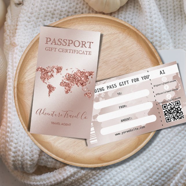 Certificado de regalo Pasaporte Mapa mundial de em (Subido por el creador)
