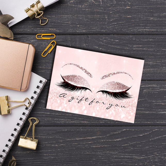 Certificado de regalo Pastel Pink Lashes Belleza M (Gift Certificate Pastel Pink Lashes Beauty Makeup)