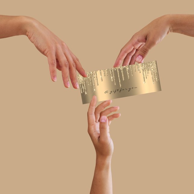 Certificado de regalo Perforación de oro espumoso  (Gift Certificate Drips Sparkly Gold Makeup Small)