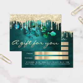 Certificado de regalo Perforaciones Verde azuladas