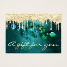 Certificado de regalo Perforaciones Verde azuladas