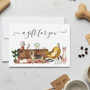 Certificado de regalo Perro Gato Mascota sentado c