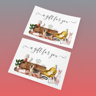 Certificado de regalo Perro Gato Mascota sentado c