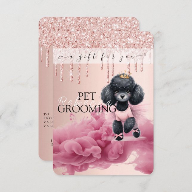 Certificado de regalo Perro Grooming Mascota Vet B (Anverso / Reverso)