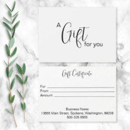 Certificado de regalo personalizado