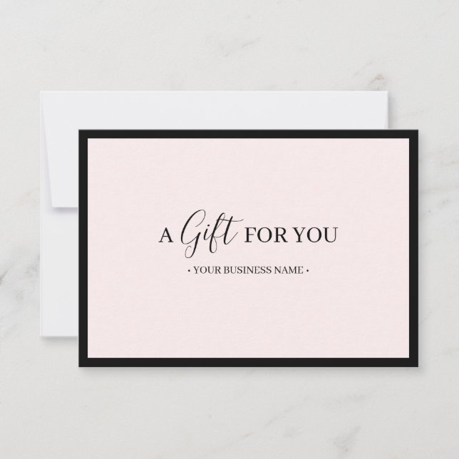 Certificado de regalo personalizado de marco negro (Anverso)