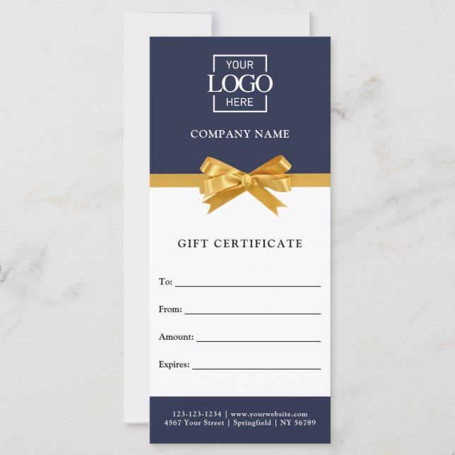 Certificado de regalo personalizado de negocio chi (Anverso)