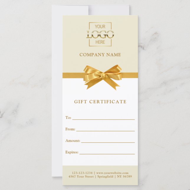 Certificado de Regalo Personalizado de Negocios Ch (Anverso)