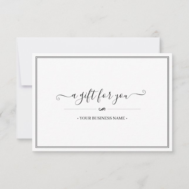 Certificado de regalo personalizado simple y elega (Anverso)