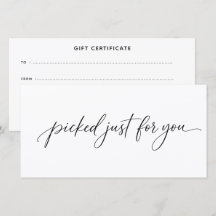 Certificado de regalo Picked Just for You