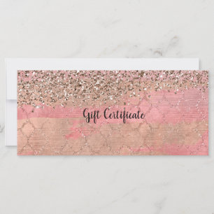 Certificado de Regalo Pink Blush Glitter Moroccan 