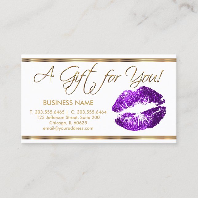 Certificado de regalo Purple Lipstick Business (Anverso)