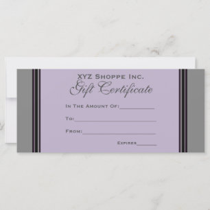 Certificado de regalo rayas negras grises