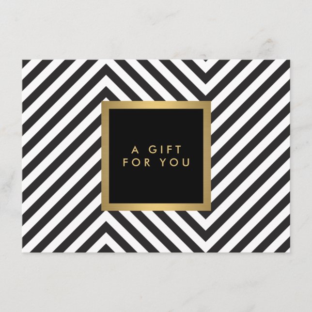 Certificado de regalo Retro Negro y Blanco con Pat (Anverso)